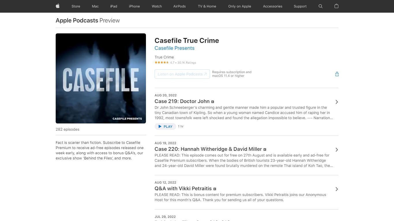 ‎Casefile True Crime on Apple Podcasts