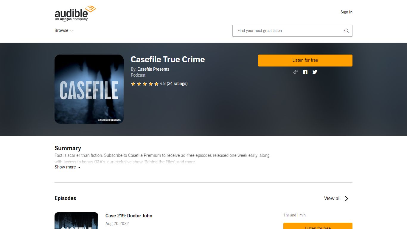 Casefile True Crime | Podcasts on Audible | Audible.com